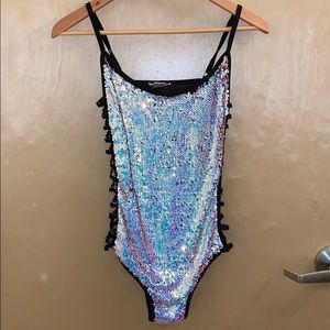 Sparkly/sequin iridescent rave body suit!!